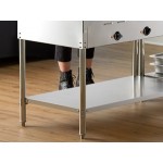 Avantco STE-3SG Three Pan Open Well Electric Steam Table with Undershelf, Overshelf, and Sneeze Guard - 120V, 1500W