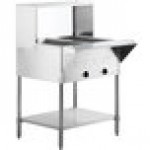 Avantco STE-3SG Three Pan Open Well Electric Steam Table with Undershelf, Overshelf, and Sneeze Guard - 120V, 1500W