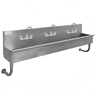 Advance Tabco 19-18-60-F 16-Gauge Stainless Steel Multi-Station Hand Sink with 5 Advance Tabco 19-18-60-F 16-Gauge Stainless Steel Multi-Station Hand Sink with 5