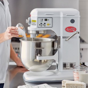 Avantco MIX8WH White 8 Qt. Bowl Lift Countertop Mixer with Standard Accessories - 120V, 4/5 hp Avantco MIX8WH White 8 Qt. Bowl Lift Countertop Mixer with Standard Accessories - 120V, 4/5 hp