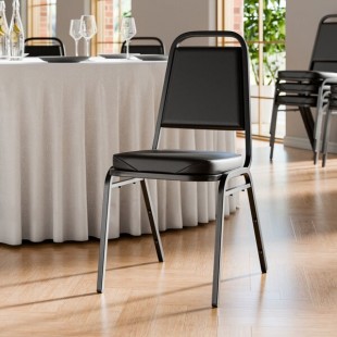 Lancaster Table & Seating Black Stackable Chair with 2 Lancaster Table & Seating Black Stackable Chair with 2