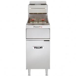 Vulcan VFRY18-NAT Natural Gas 45-50 lb. Floor Fryer with Solid State Analog Controls - 70,000 BTU Vulcan VFRY18-NAT Natural Gas 45-50 lb. Floor Fryer with Solid State Analog Controls - 70,000 BTU