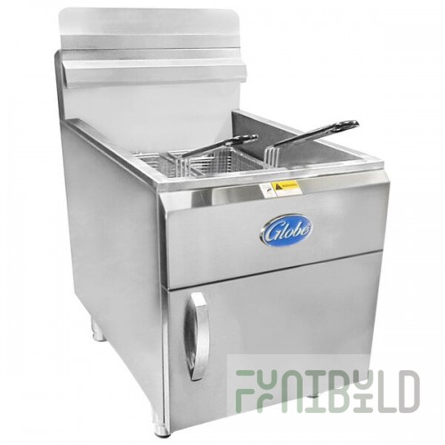 Globe GF30PG 30 lb. Liquid Propane Countertop Fryer - 53,000 BTU