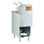 MainStreet Equipment Natural Gas 50 lb. Stainless Steel Floor Fryer - 120,000 BTU