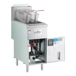 MainStreet Equipment Natural Gas 50 lb. Stainless Steel Floor Fryer - 120,000 BTU