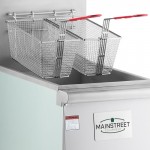 MainStreet Equipment Natural Gas 50 lb. Stainless Steel Floor Fryer - 120,000 BTU