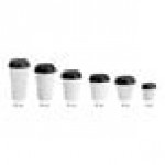 Choice 10 oz. Double Wall Ripple White Paper Hot Cup and Black Lid - 100/Case Choice 10 oz. Double Wall Ripple White Paper Hot Cup and Black Lid - 100/Case