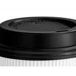 Choice 10 oz. Double Wall Ripple White Paper Hot Cup and Black Lid - 100/Case Choice 10 oz. Double Wall Ripple White Paper Hot Cup and Black Lid - 100/Case