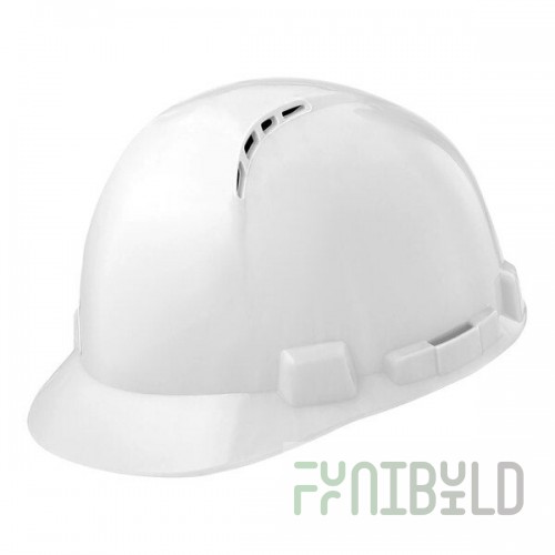 Lift Safety Briggs White 4-Point Ratchet Suspension Vented Short Brim Hard Hat HBSC-7W