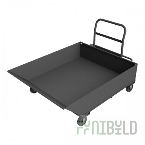 Durham Mfg 17.2 Cu. Ft. 12 Gauge Steel Hopper Truck with 2 Rigid / 2 Swivel Casters HT-LP-4857-95 - 2,000 lb. Capacity