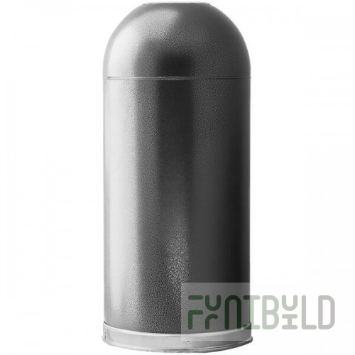 Witt Industries 415DTSVN 15 Gallon Silver Vein Steel Round Indoor Decorative Trash Can with Open Dome Lid