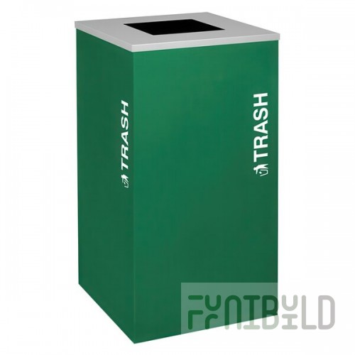 Ex-Cell Kaiser RC-KDSQ-T EGX Kaleidoscope Collection Emerald Texture 24 Gallon Customizable Square Trash Can