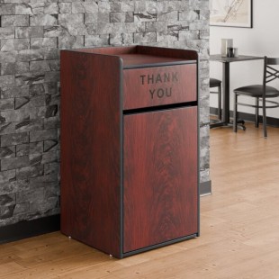 Lancaster Table & Seating Waste 35 Gallon Mahogany Waste Receptacle Enclosure with Lancaster Table & Seating Waste 35 Gallon Mahogany Waste Receptacle Enclosure with