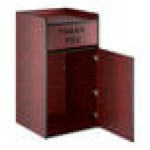 Lancaster Table & Seating Waste 35 Gallon Mahogany Waste Receptacle Enclosure with 