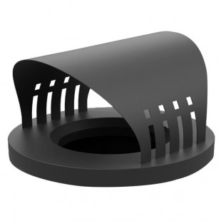 Commercial Zone 728301 ArchTec Parkview 45 Gallon Round Black Steel Outdoor Trash Can Lid with Canopy Commercial Zone 728301 ArchTec Parkview 45 Gallon Round Black Steel Outdoor Trash Can Lid with Canopy