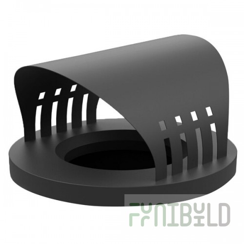 Commercial Zone 728301 ArchTec Parkview 45 Gallon Round Black Steel Outdoor Trash Can Lid with Canopy