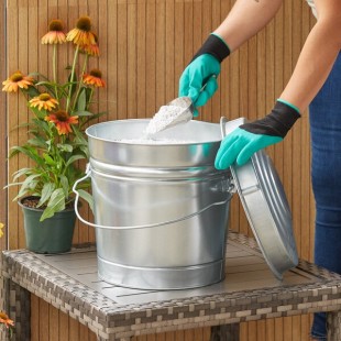 Behrens 6106K 6 Gallon Galvanized Steel Trash Can with Locking Infinity Lid