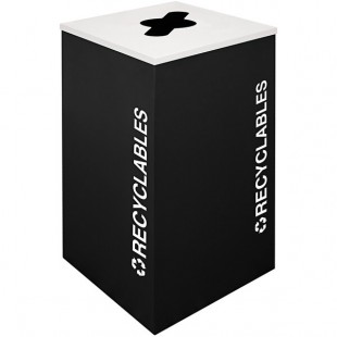 Ex-Cell Kaiser RC-KDSQ-R BLX Kaleidoscope Collection Black Texture Square 24 Gallon Customizable Recyclables Receptacle Ex-Cell Kaiser RC-KDSQ-R BLX Kaleidoscope Collection Black Texture Square 24 Gallon Customizable Recyclables Receptacle