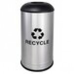 Ex-Cell Kaiser RC-1531 D-6 SS BLX International Collection Round 18 Gallon Cafe Style Stainless Steel Recycling Bin with Black Texture Lid Ex-Cell Kaiser RC-1531 D-6 SS BLX International Collection Round 18 Gallon Cafe Style Stainless Steel Recycling Bin with Black Texture Lid