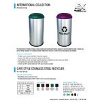 Ex-Cell Kaiser RC-1531 D-6 SS BLX International Collection Round 18 Gallon Cafe Style Stainless Steel Recycling Bin with Black Texture Lid Ex-Cell Kaiser RC-1531 D-6 SS BLX International Collection Round 18 Gallon Cafe Style Stainless Steel Recycling Bin with Black Texture Lid