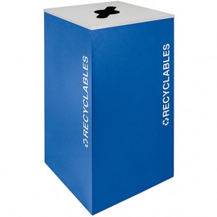 Ex-Cell Kaiser RC-KD36-R RYX Kaleidoscope XL Series Royal Blue Texture Square 36 Gallon Customizable Recyclables Receptacle Ex-Cell Kaiser RC-KD36-R RYX Kaleidoscope XL Series Royal Blue Texture Square 36 Gallon Customizable Recyclables Receptacle