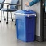 Rubbermaid® Slim Jim 64 Qt. / 16 Gallon Blue Rectangular Trash Can with 2 Hole Lid Rubbermaid® Slim Jim 64 Qt. / 16 Gallon Blue Rectangular Trash Can with 2 Hole Lid