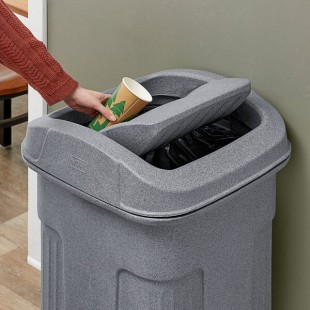 Toter SSD35-54036 Graystone Square Swing Door Lid for 35 Gallon Slimline Trash Cans