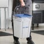Vigor 5.5 Gallon Polycarbonate Square Ice Tote with Hanging Cradle and Lid Vigor 5.5 Gallon Polycarbonate Square Ice Tote with Hanging Cradle and Lid