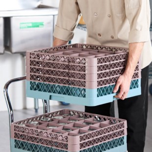 Noble Warewashing 20-Compartment Gray Full-Size Glass Rack with 4 Brown Extenders Noble Warewashing 20-Compartment Gray Full-Size Glass Rack with 4 Brown Extenders