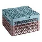 Noble Warewashing 20-Compartment Gray Full-Size Glass Rack with 4 Brown Extenders Noble Warewashing 20-Compartment Gray Full-Size Glass Rack with 4 Brown Extenders