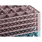 Noble Warewashing 20-Compartment Gray Full-Size Glass Rack with 4 Brown Extenders Noble Warewashing 20-Compartment Gray Full-Size Glass Rack with 4 Brown Extenders