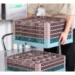 Noble Warewashing 20-Compartment Gray Full-Size Glass Rack with 4 Brown Extenders Noble Warewashing 20-Compartment Gray Full-Size Glass Rack with 4 Brown Extenders
