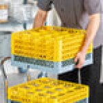 Noble Warewashing 16-Compartment Gray Full-Size Glass Rack with 4 Yellow Extenders Noble Warewashing 16-Compartment Gray Full-Size Glass Rack with 4 Yellow Extenders