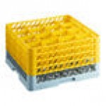 Noble Warewashing 16-Compartment Gray Full-Size Glass Rack with 4 Yellow Extenders Noble Warewashing 16-Compartment Gray Full-Size Glass Rack with 4 Yellow Extenders