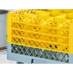 Noble Warewashing 16-Compartment Gray Full-Size Glass Rack with 4 Yellow Extenders Noble Warewashing 16-Compartment Gray Full-Size Glass Rack with 4 Yellow Extenders