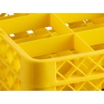 Noble Warewashing 16-Compartment Gray Full-Size Glass Rack with 4 Yellow Extenders Noble Warewashing 16-Compartment Gray Full-Size Glass Rack with 4 Yellow Extenders