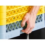 Noble Warewashing 16-Compartment Gray Full-Size Glass Rack with 4 Yellow Extenders Noble Warewashing 16-Compartment Gray Full-Size Glass Rack with 4 Yellow Extenders