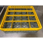 Noble Warewashing 16-Compartment Gray Full-Size Glass Rack with 4 Yellow Extenders Noble Warewashing 16-Compartment Gray Full-Size Glass Rack with 4 Yellow Extenders