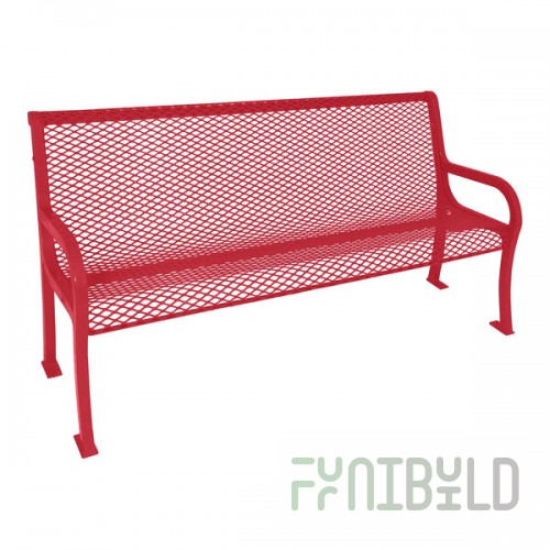 Ultra Site Lexington 6' Red Diamond Bench with Backrest 75