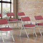 Lancaster Table & Seating Burgundy Fabric Folding Chair with 2