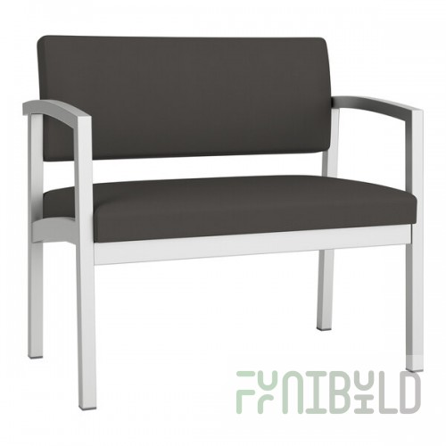 Lesro Lenox Steel Patriot Plus Charcoal Vinyl Bariatric Guest Arm Chair