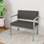 Lesro Lenox Steel Patriot Plus Charcoal Vinyl Bariatric Guest Arm Chair Lesro Lenox Steel Patriot Plus Charcoal Vinyl Bariatric Guest Arm Chair