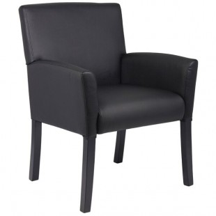 Boss B639-BK Black Executive Box Arm Chair with Black Legs Boss B639-BK Black Executive Box Arm Chair with Black Legs