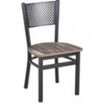 BFM Seating Polk Sand Black Steel Perforated Back Chair with Relic Knotty Pine Melamine Seat BFM Seating Polk Sand Black Steel Perforated Back Chair with Relic Knotty Pine Melamine Seat