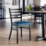 Lancaster Table & Seating Black Finish Ladder Back Chair with 2 1/2