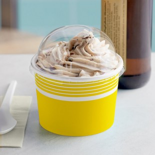 Choice 12 oz. Yellow Paper Frozen Yogurt / Food Cup with Dome Lid - 50/Case Choice 12 oz. Yellow Paper Frozen Yogurt / Food Cup with Dome Lid - 50/Case