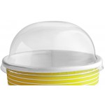 Choice 12 oz. Yellow Paper Frozen Yogurt / Food Cup with Dome Lid - 50/Case