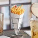 Carnival King 10 oz. White Square Cardboard Fry Cone - 100/Pack Carnival King 10 oz. White Square Cardboard Fry Cone - 100/Pack