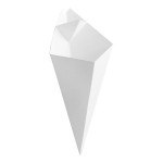 Carnival King 10 oz. White Square Cardboard Fry Cone - 100/Pack Carnival King 10 oz. White Square Cardboard Fry Cone - 100/Pack