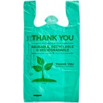EcoChoice 1/6 Standard Size Biodegradable Standard-Duty Plastic T-Shirt Bag - 500/Case EcoChoice 1/6 Standard Size Biodegradable Standard-Duty Plastic T-Shirt Bag - 500/Case